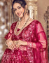 trendy purple mauve soft net traditional wear women's heavy lehenga choli collection with maroon soft net rt8967-185046 Back View